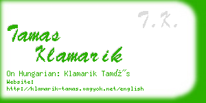 tamas klamarik business card